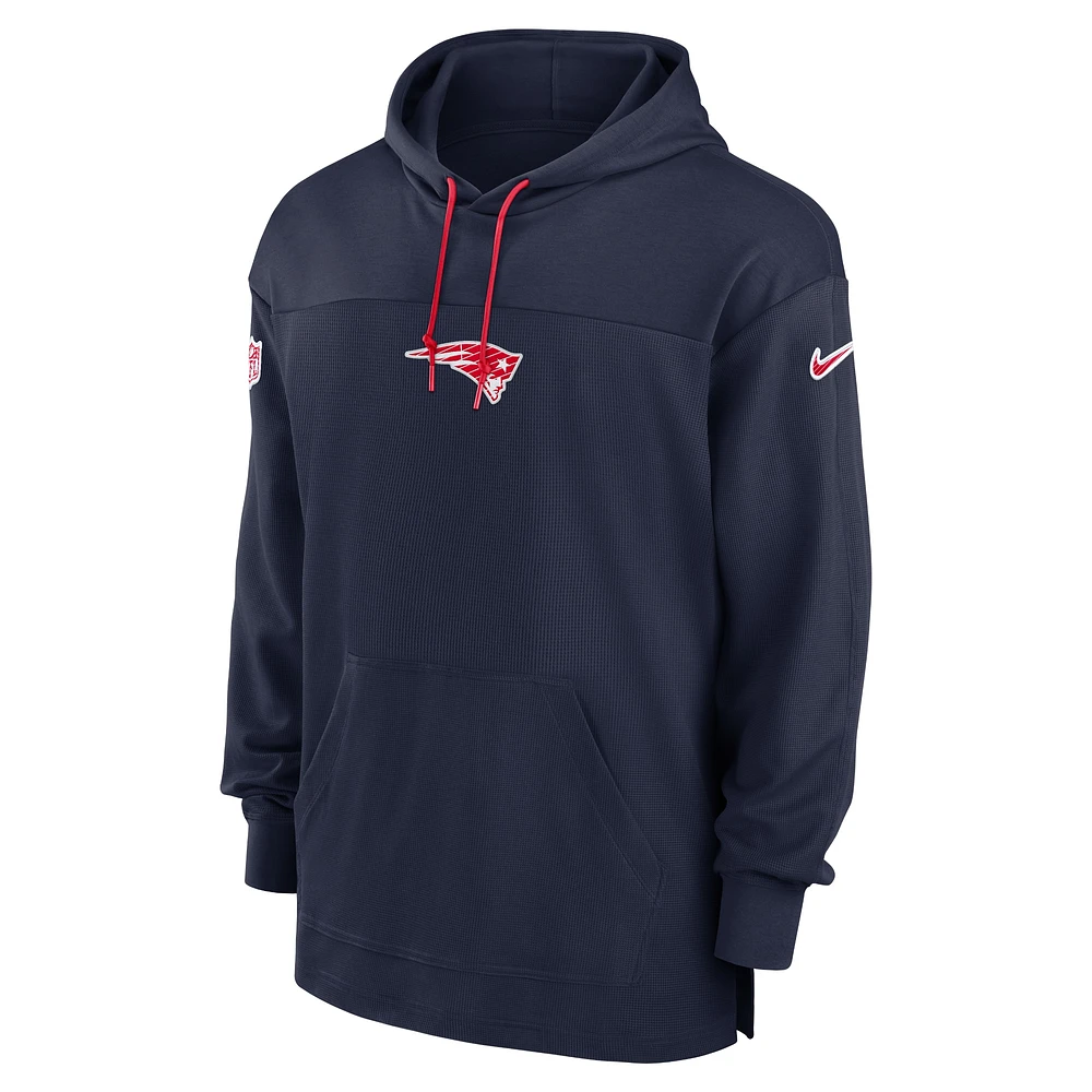 Men's Nike Navy New England Patriots Sideline Jersey Performance Pullover Hoodie