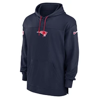 Men's Nike Navy New England Patriots Sideline Jersey Performance Pullover Hoodie