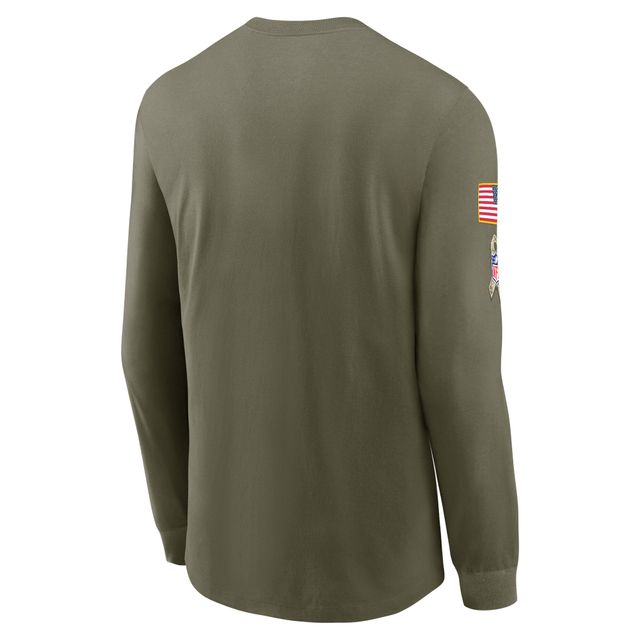 Nike New England Patriots 2022 Salute To Service - T-shirt à manches longues avec logo de l'équipe pour homme