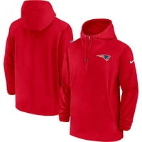 Men's Nike Red New England Patriots Sideline Player Quarter-Zip Jacket