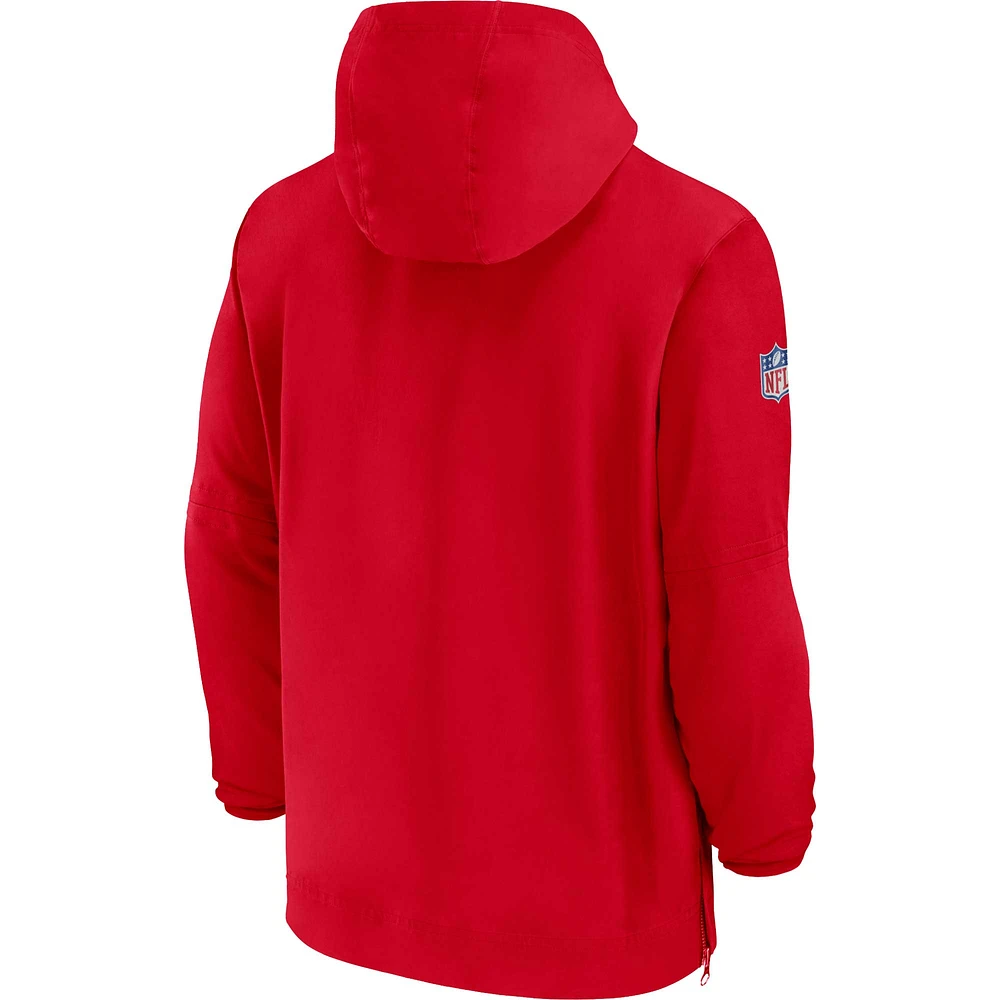 Men's Nike Red New England Patriots Sideline Player Quarter-Zip Jacket