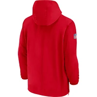 Men's Nike Red New England Patriots Sideline Player Quarter-Zip Jacket