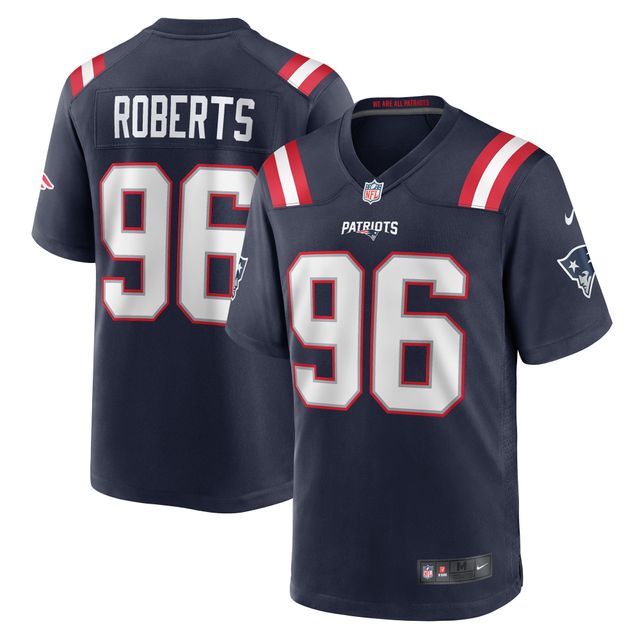 Maillot de joueur match Nike Sam Roberts des New England Patriots pour hommes, bleu marine