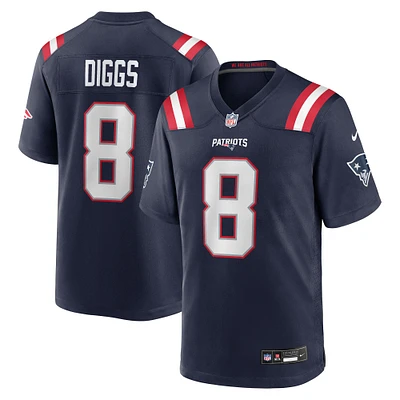 Maillot Nike Stefon Diggs bleu marine pour homme des New England Patriots