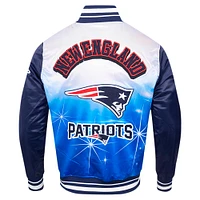Men's Pro Standard Navy New England Patriots Sublimated Satin Full-Snap Jacket