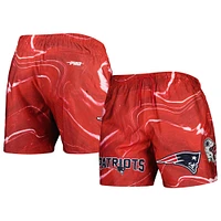 Short Pro Standard New England Patriots rouge imprimé marbré sur l'ensemble pour homme