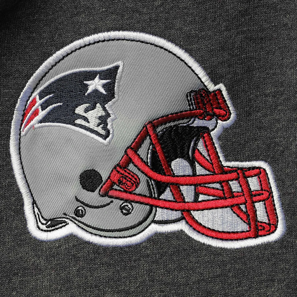 Men's Starter Heathered Gray/Red New England Patriots Extreme Fireballer Pullover Hoodie