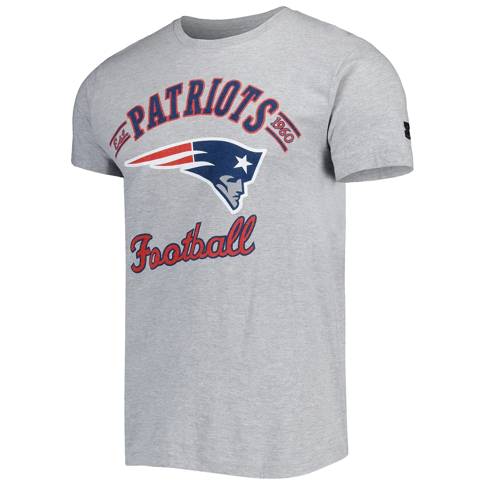 Men's Starter Heathered Gray New England Patriots Prime Time T-Shirt