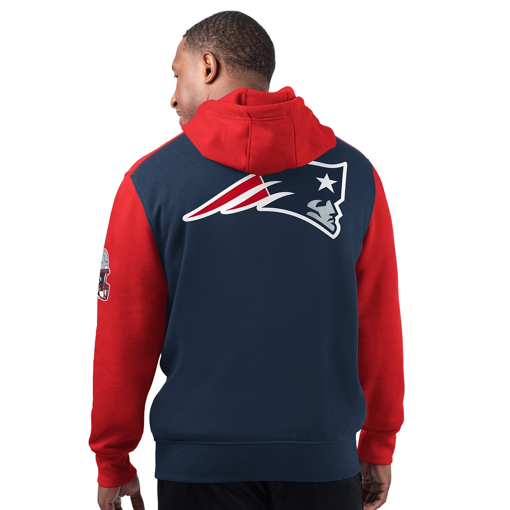 Men's Starter Navy New England Patriots Extreme Pullover Hoodie