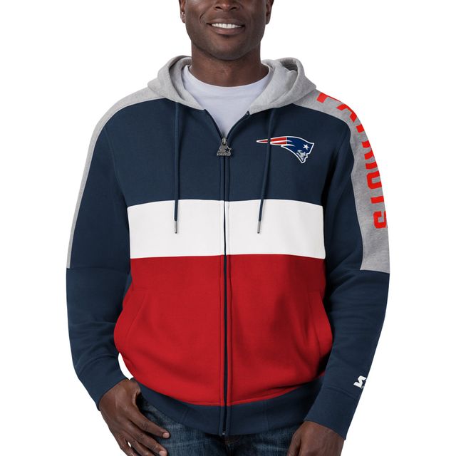 Hommes Starter Navy New England Patriots Playoff - Veste à capuche entièrement zippée