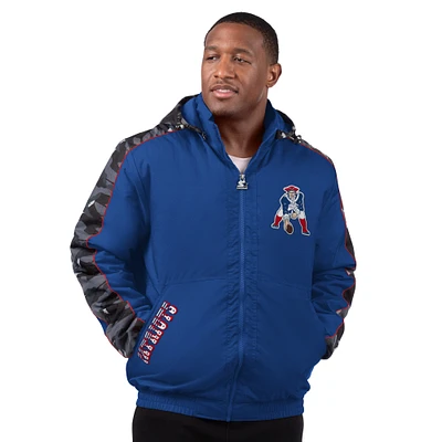 Veste à capuche entièrement zippée pour homme New England Patriots Thursday Night Gridiron bleu marine