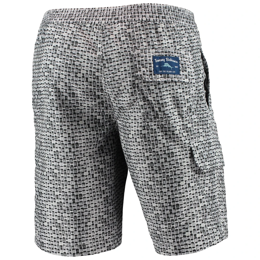 Men's Tommy Bahama Gray New England Patriots Baja Geo Wave Swim Shorts