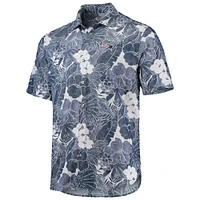 Chemise boutonnée IslandZone à motif floral des New England Patriots de Tommy Bahama pour homme, bleu marine