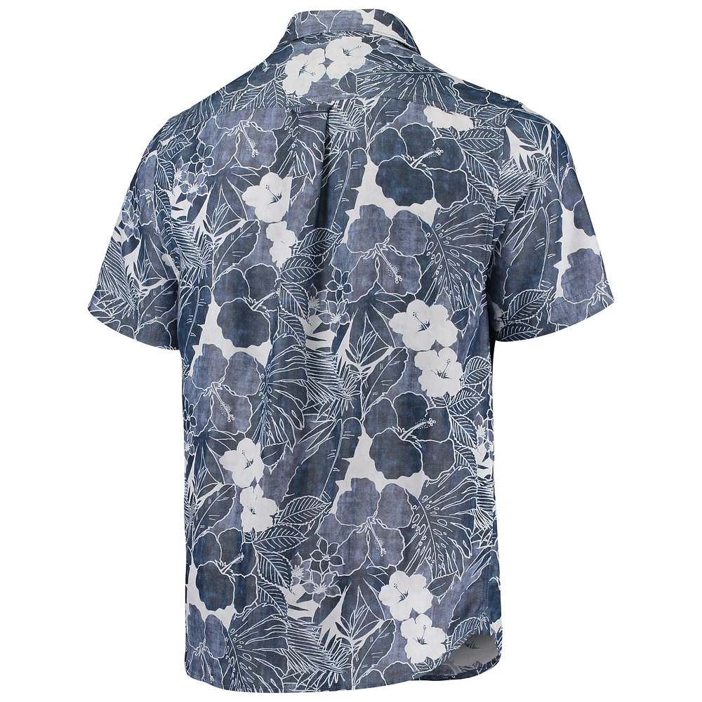 Chemise boutonnée IslandZone à motif floral des New England Patriots de Tommy Bahama pour homme, bleu marine