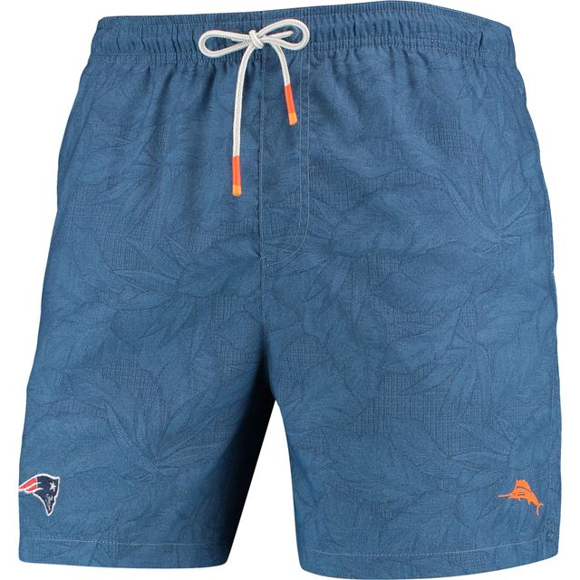 Maillot de bain pour homme Tommy Bahama Navy New England Patriots Naples Layered Leaves