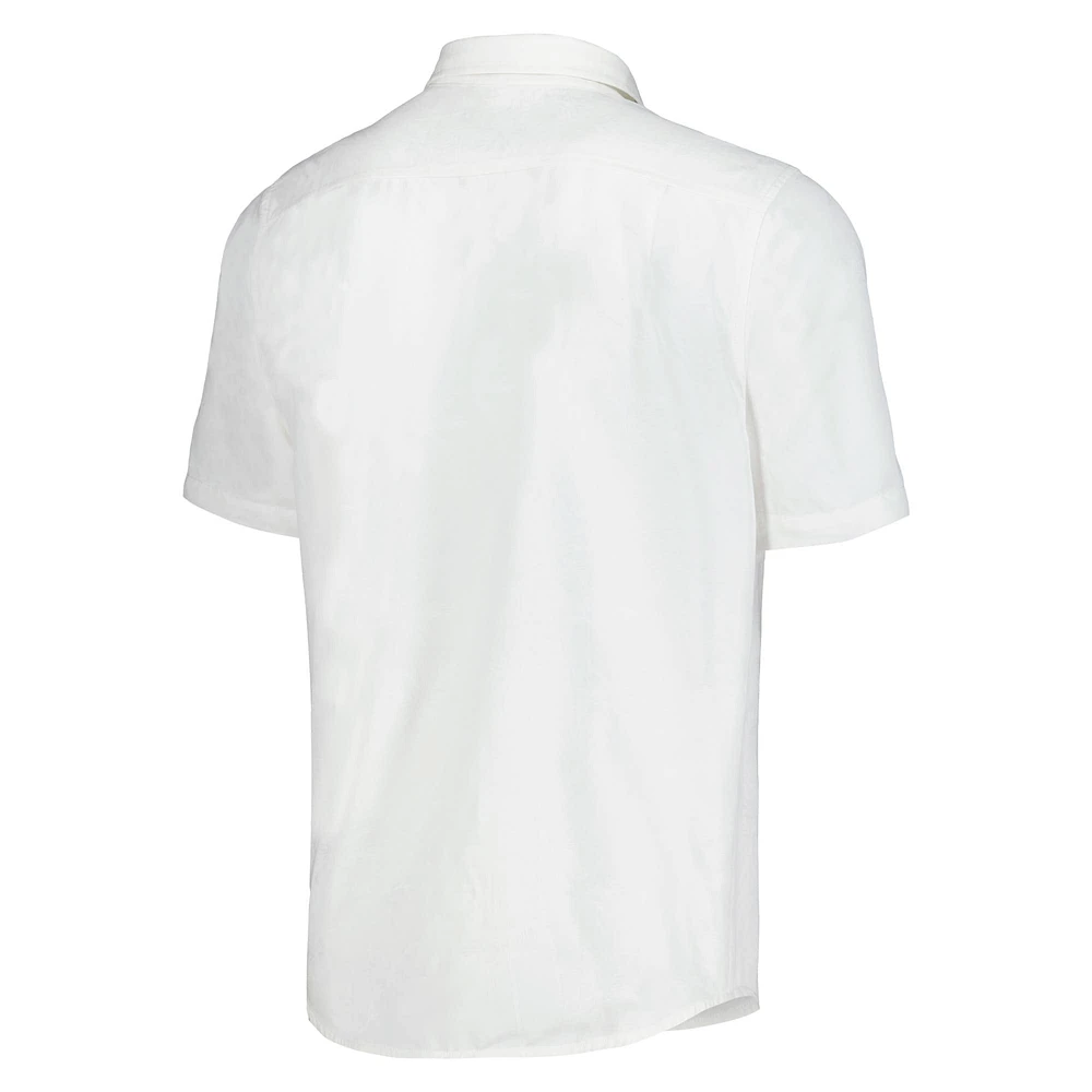 Chemise de camp boutonnée Tommy Bahama pour hommes, New England Patriots Sport Coconut Point Palm Vista IslandZone