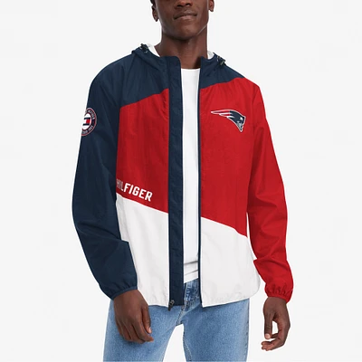 Veste Tommy Hilfiger pour homme bleu marine/rouge New England Patriots Bill Full-Zip