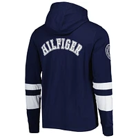 T-shirt à capuche Tommy Hilfiger pour homme bleu marine/blanc New England Patriots Alex