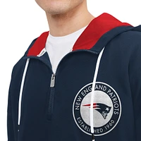 Men's Tommy Hilfiger Navy New England Patriots Aaron Quarter-Zip Hoodie