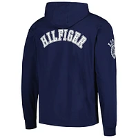 Men's Tommy Hilfiger  Navy New England Patriots Morgan Long Sleeve Hoodie T-Shirt
