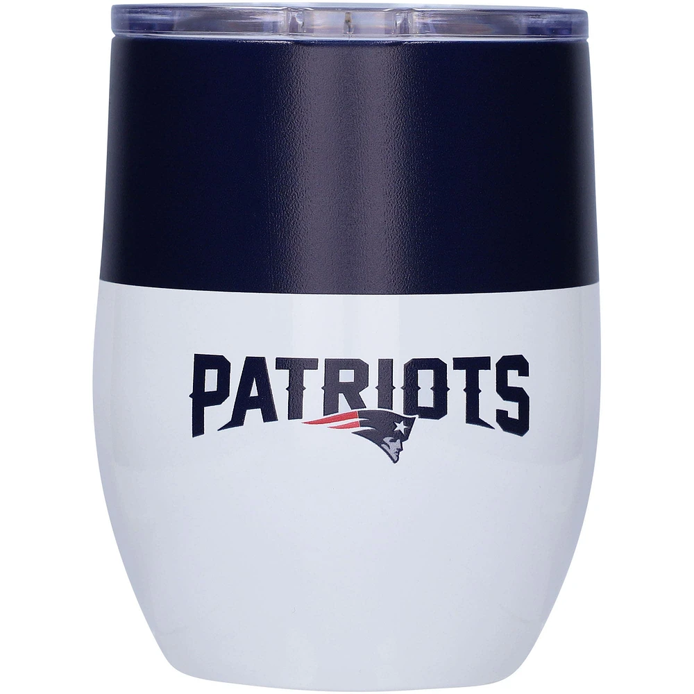 New England Patriots 16oz. Colorblock Stainless Steel Curved Tumbler