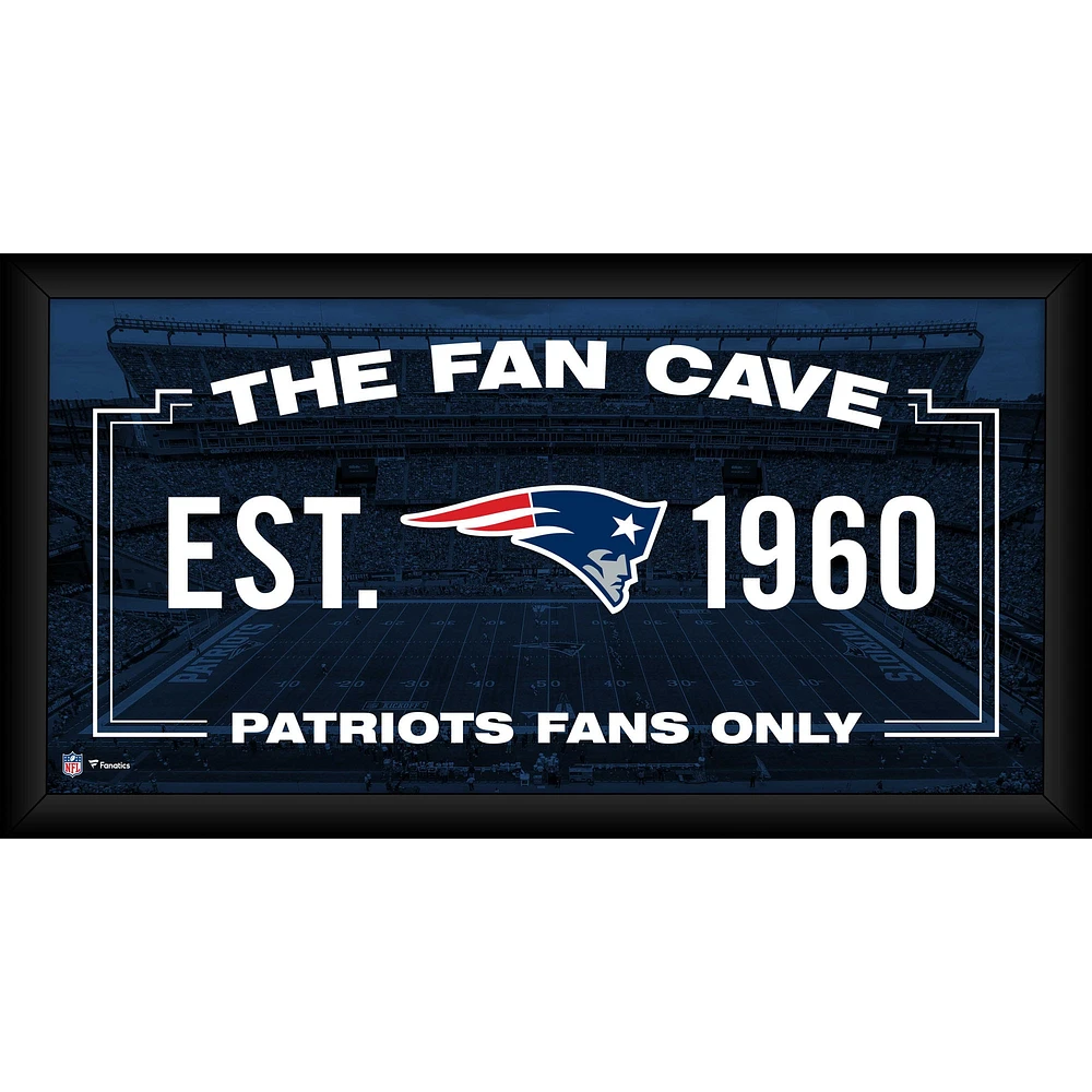 Collage encadré de grotte de fans des Patriots de la Nouvelle-Angleterre, 10 po x 20 po