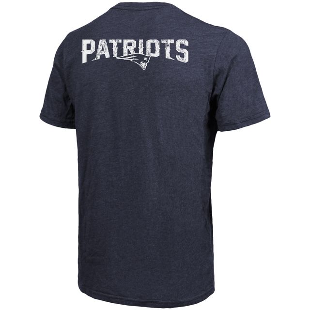 T-Shirt Tri-Blend Pocket New England Patriots Majestic Threads - Bleu Marine Chiné
