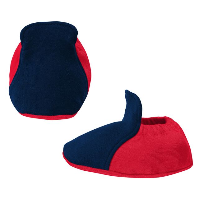 Nouveau-né et bébé bleu marine/rouge New England Patriots 3 pièces Little Champ Body Bib & Booties - Set
