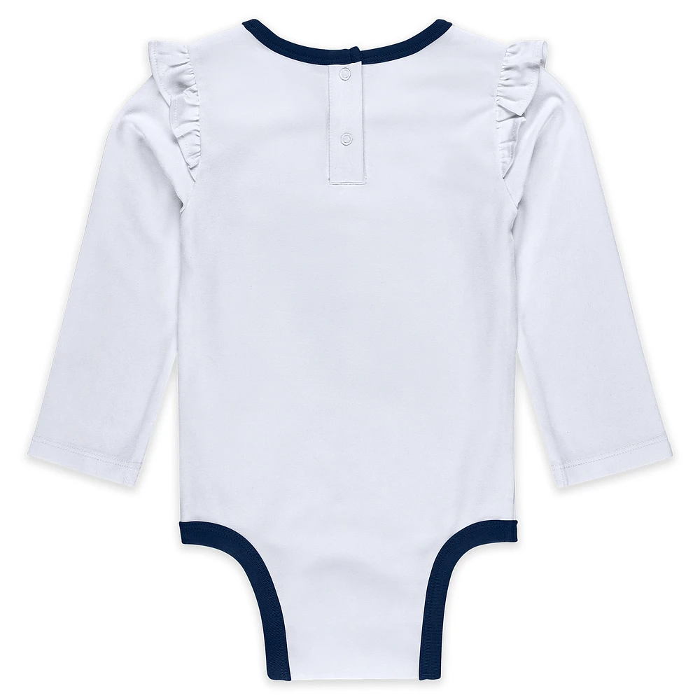 Newborn & Infant WEAR by Erin Andrews New England Patriots Three-Piece Long Sleeve Bodysuit, Tutu and Sweatpants Set