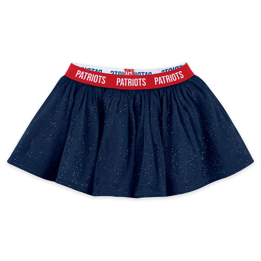Newborn & Infant WEAR by Erin Andrews New England Patriots Three-Piece Long Sleeve Bodysuit, Tutu and Sweatpants Set