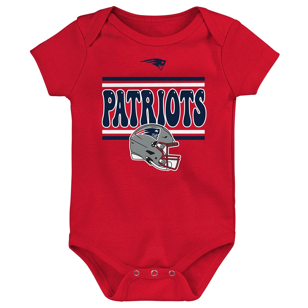 Newborn Navy New England Patriots  Sunday Comics 3-Pack Bodysuit Set
