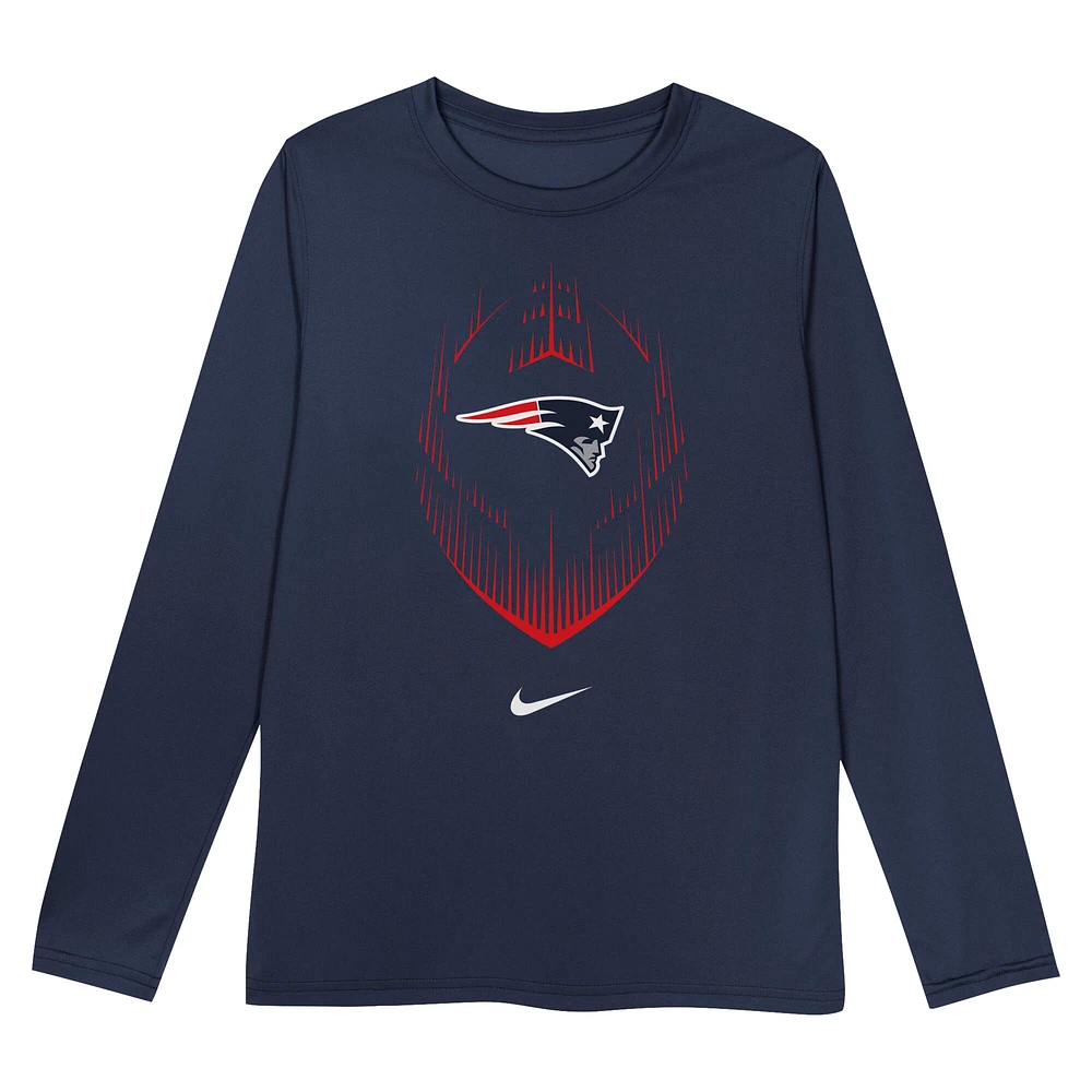 Toddler Nike Navy New England Patriots Legend Icon Long Sleeve T-Shirt