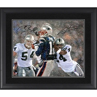 Tom Brady & Charles Woodson New England Patriots & Oakland Raiders Framed Autographed 16" x 20" Tuck Game Photograph