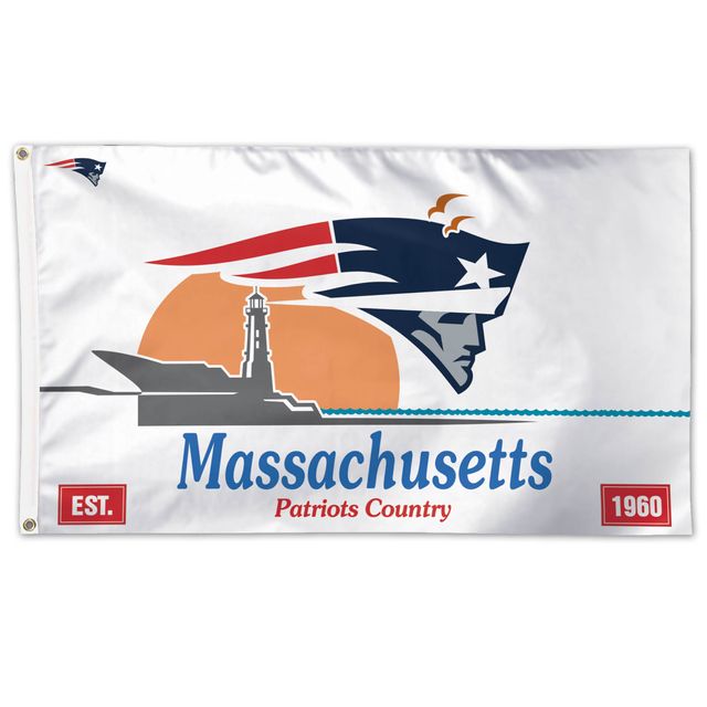WinCraft New England Patriots Massachusetts State License Plate Drapeau unilatéral 3 pi x 5 pi