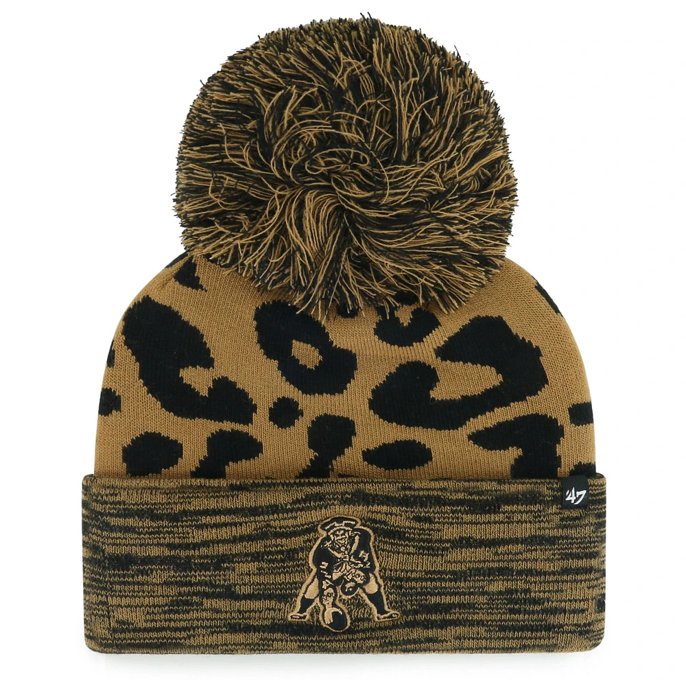 Women's '47  Brown New England Patriots Rosette Cuffed Knit Hat with Pom