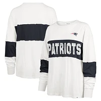 T-shirt à manches longues '47 crème pour femmes des New England Patriots Clubhouse Pride Taylor