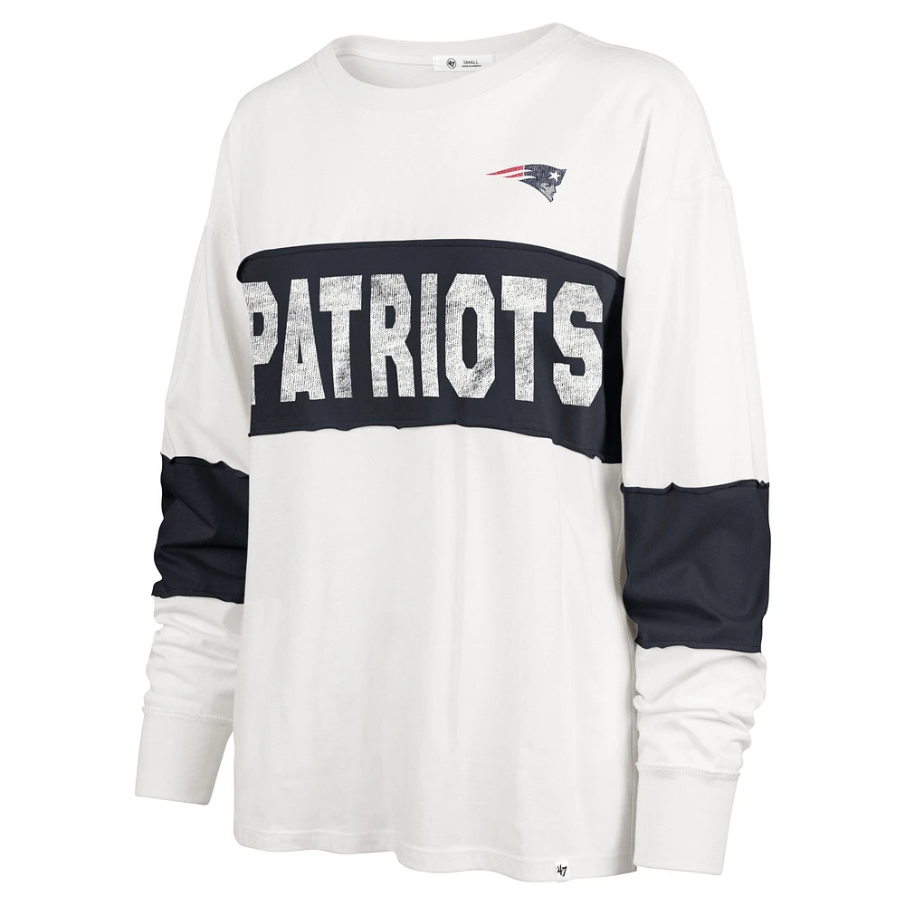 T-shirt à manches longues '47 crème pour femmes des New England Patriots Clubhouse Pride Taylor