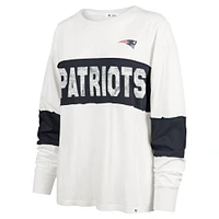 T-shirt à manches longues '47 crème pour femmes des New England Patriots Clubhouse Pride Taylor