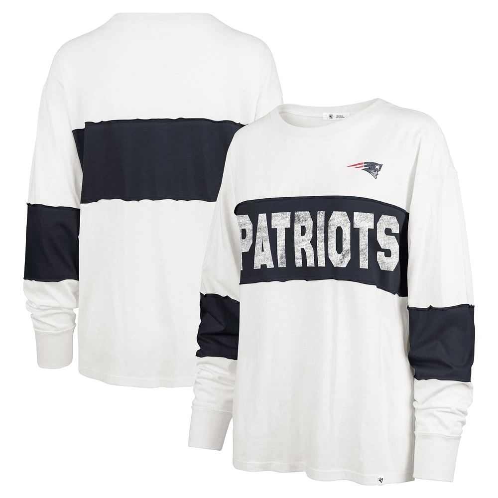 T-shirt à manches longues '47 crème pour femmes des New England Patriots Clubhouse Pride Taylor