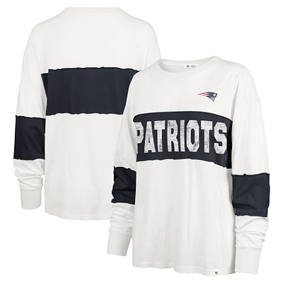 T-shirt à manches longues '47 crème pour femmes des New England Patriots Clubhouse Pride Taylor
