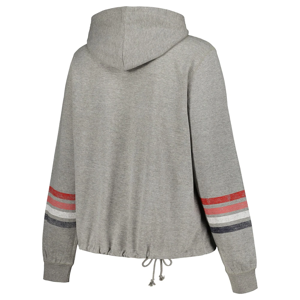 Women's '47 Heather Gray New England Patriots Plus Upland Bennett Pullover Hoodie