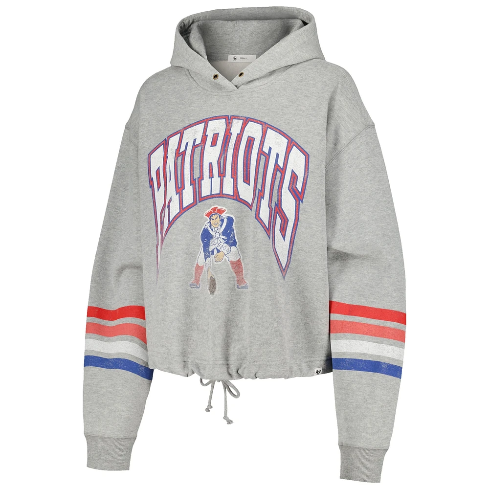 Women's '47 Heather Gray New England Patriots Upland Bennett Pullover Hoodie
