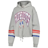 Women's '47 Heather Gray New England Patriots Upland Bennett Pullover Hoodie