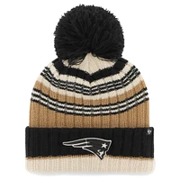 Women's '47 Natural New England Patriots Barista Cuffed Knit Hat with Pom