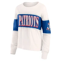 Women's Fanatics Cream New England Patriots Antique Block Long Sleeve T-Shirt