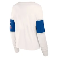 Women's Fanatics Cream New England Patriots Antique Block Long Sleeve T-Shirt