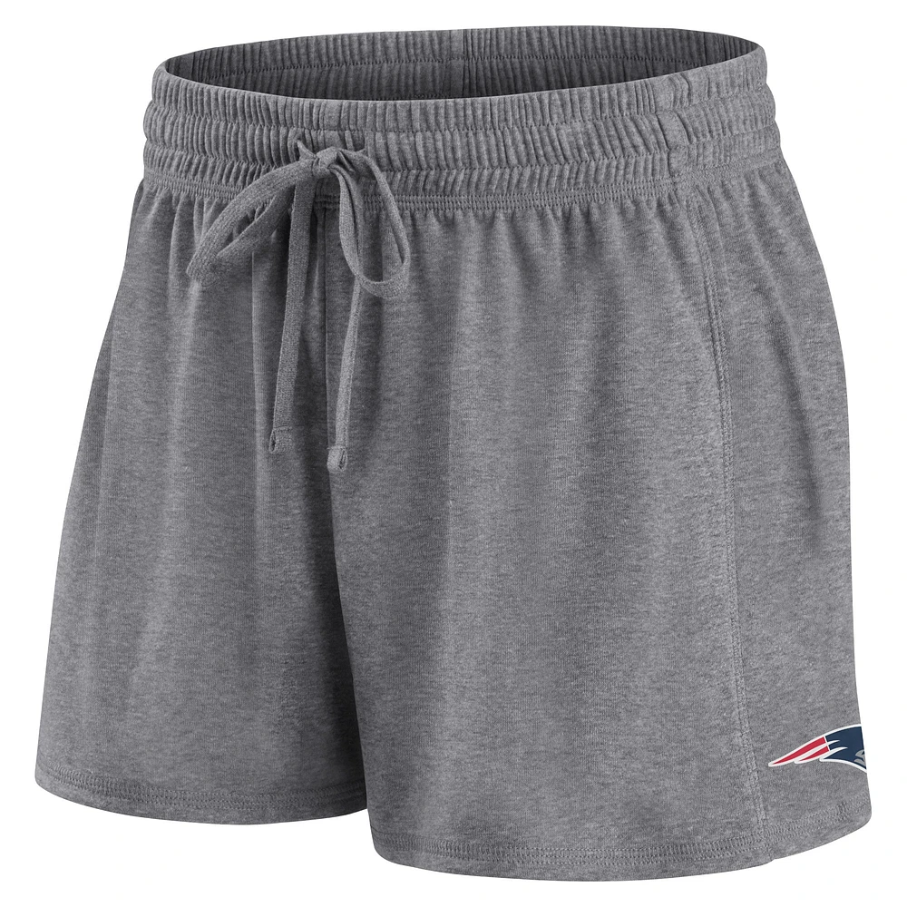 Women's Fanatics  Navy/Heather Charcoal New England Patriots Script T-Shirt & Shorts Lounge Set