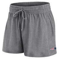Women's Fanatics  Navy/Heather Charcoal New England Patriots Script T-Shirt & Shorts Lounge Set