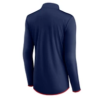 Women's Fanatics Navy New England Patriots Plus Worth the Drive Quarter-Zip Top