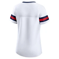 Women's Fanatics White New England Patriots Sunday Best Lace-Up T-Shirt